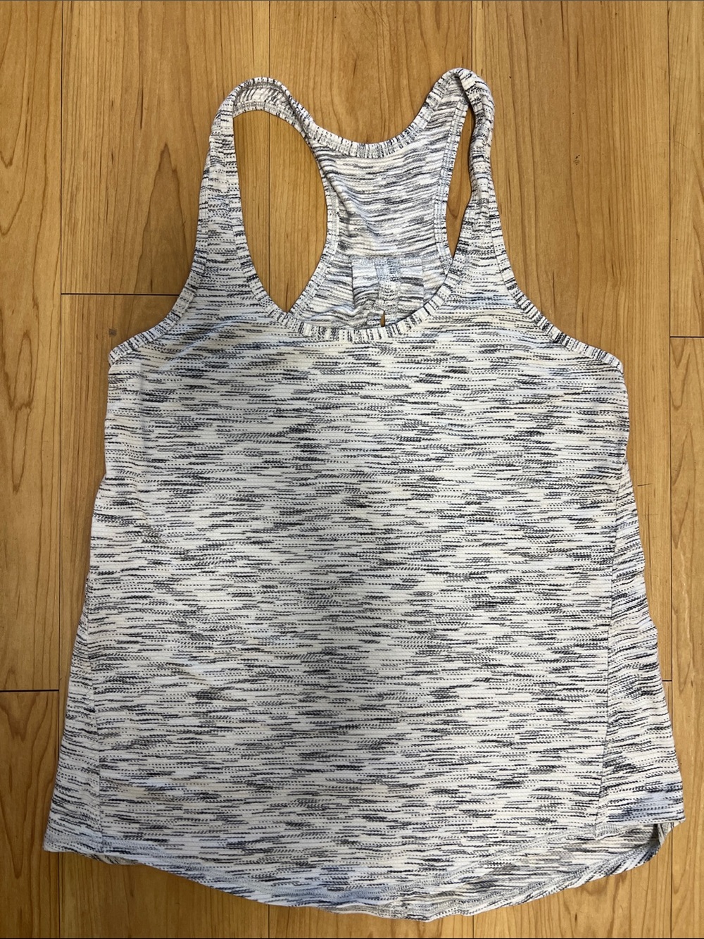 lululemon athletica White and Gray Space-Dye Racerback Tank